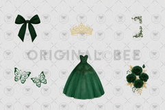 Princess Quinceañera Green Clipart Product Image 2