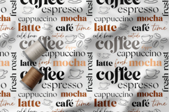 Coffee Lover Seamless Pattern, Coffeehouse Typography Product Image 2
