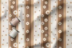 Terracotta Daisy Seamless Patterns, Boho Floral Neutral PNG Product Image 2