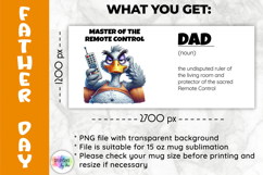 Funny Dad Mug Wrap PNG, Master of the Remote Control Dad Product Image 2