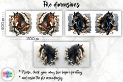 Horse Mug Wrap, Broken Brick Wall Mug Print, Horse Lover Mug Product Image 2