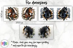 Horse Mug Wrap, Broken Brick Wall Mug Print, Horse Lover Mug Product Image 2