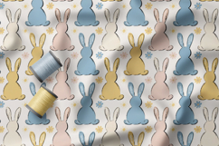 Playful Easter Bunny Seamless Patterns, Easter Digital Paper Product Image 2