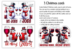 Funny Christmas Card Design, Printable A4 Holiday, Cut-out Product Image 2