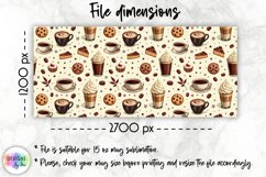 Coffee Lover Mug Wrap Sublimation, Coffee and Cookies Patter Product Image 2