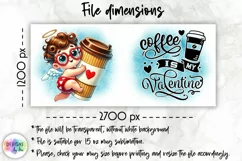 Funny Cupid Mug Wrap, Valentine's Day Mug Wrap Design Product Image 2