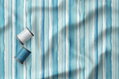 Ocean Blue Stripes Seamless Patterns, Coastal Digital Paper Product Image 2