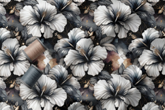 Hibiscus Seamless Patterns, Artistic Floral Surface Design Product Image 2