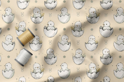 Cute Little Chicks Patterns, Easter Seamless Patterns Product Image 3