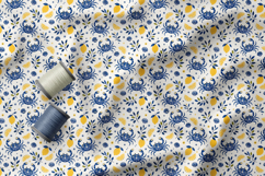 Mediterranean Seafood Folk Art Pattern, Coastal Seamless Product Image 3