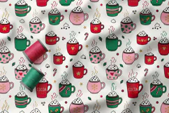 Cozy Christmas Coffee Cups Seamless Patterns Product Image 3