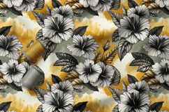 Hibiscus Seamless Patterns, Artistic Floral Surface Design Product Image 3