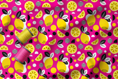 Vibrant Lemon Seamless Patterns, Neon Citrus Digital Paper Product Image 3