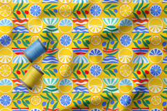 Mediterranean Lemon Seamless Pattern, Limoncello Tile Retro Product Image 4