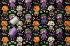 Cute Halloween Monsters Pattern, Zombie Kids Collection Product Image 4