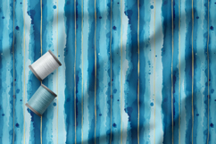 Ocean Blue Stripes Seamless Patterns, Coastal Digital Paper Product Image 4