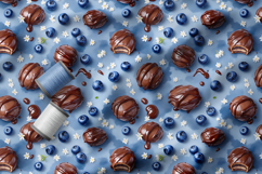 Blueberry Dessert Pattern, Chocolates with berries Patterns Product Image 4