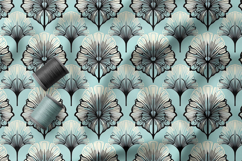 Art Deco Ginkgo Floral Seamless Patterns, Modern Floral Product Image 4