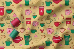 Cozy Christmas Coffee Cups Seamless Patterns Product Image 4