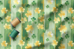 St Patrick Seamless Patterns, Shamrocks and Brushstroke Product Image 4