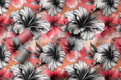 Hibiscus Seamless Patterns, Artistic Floral Surface Design Product Image 5