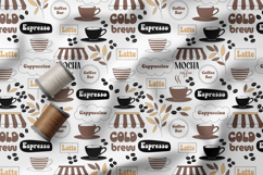Coffee Lover Seamless Pattern, Coffeehouse Typography Product Image 5