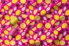 Vibrant Lemon Seamless Patterns, Neon Citrus Digital Paper Product Image 5