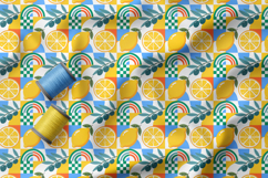 Mediterranean Lemon Seamless Pattern, Limoncello Tile Retro Product Image 5