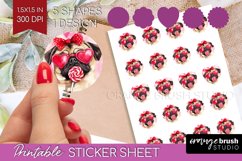 Pug Valentine Round Sticker Valentines Day Printable Sticker Product Image 1
