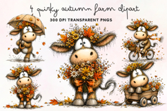 Quirky Autumn Farm Clipart PNG Product Image 1
