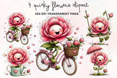Quirky Flowers Clipart PNG Product Image 1