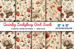 Quirky Ladybug Girl Junk Journal JPG Product Image 1