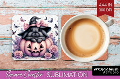 Rabbit Halloween Square Coaster Coquette Coaster PNG Product Image 1