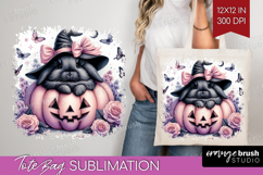 Rabbit Halloween Tote Bag Coquette Tote Bag PNG Sublimation Product Image 1