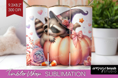Raccoon Halloween Tumbler Wrap Coquette Tumbler PNG Product Image 1