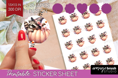 Raccoon Halloween Round Sticker Coquette Printable Sticker Product Image 1