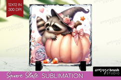 Raccoon Halloween Slate PNG Coquette Square Slate Product Image 1