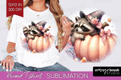 Raccoon Halloween Round Tshirt Background Coquette PNG Product Image 1