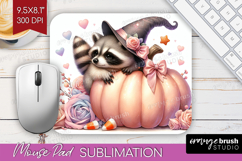 Raccoon Halloween Mouse Pad Sublimation Coquette Mousepad Product Image 1