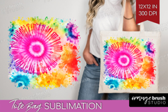 Tie Dye Tote Bag - Rainbow Tote Bag PNG Sublimation Product Image 1