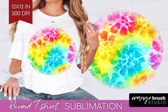 Tie Dye Round Tshirt Background - Rainbow PNG Sublimation Product Image 1