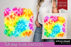 Tie Dye Tote Bag - Rainbow Tote Bag PNG Sublimation Product Image 1