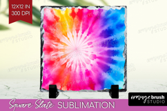 Tie Dye Slate PNG - Rainbow Square Slate Sublimation Product Image 1