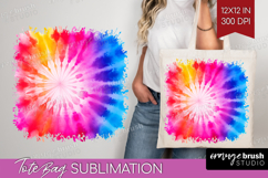Tie Dye Tote Bag - Rainbow Tote Bag PNG Sublimation Product Image 1
