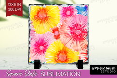Tie Dye Slate PNG - Rainbow Square Slate Sublimation Product Image 1