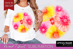 Tie Dye Round Tshirt Background - Rainbow PNG Sublimation Product Image 1