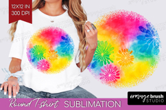 Tie Dye Round Tshirt Background - Rainbow PNG Sublimation Product Image 1