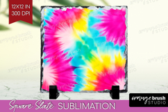 Tie Dye Slate PNG - Rainbow Square Slate Sublimation Product Image 1