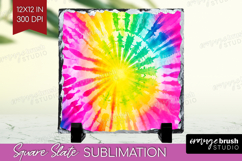 Tie Dye Slate PNG - Rainbow Square Slate Sublimation Product Image 1