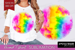 Tie Dye Round Tshirt Background - Rainbow PNG Sublimation Product Image 1
